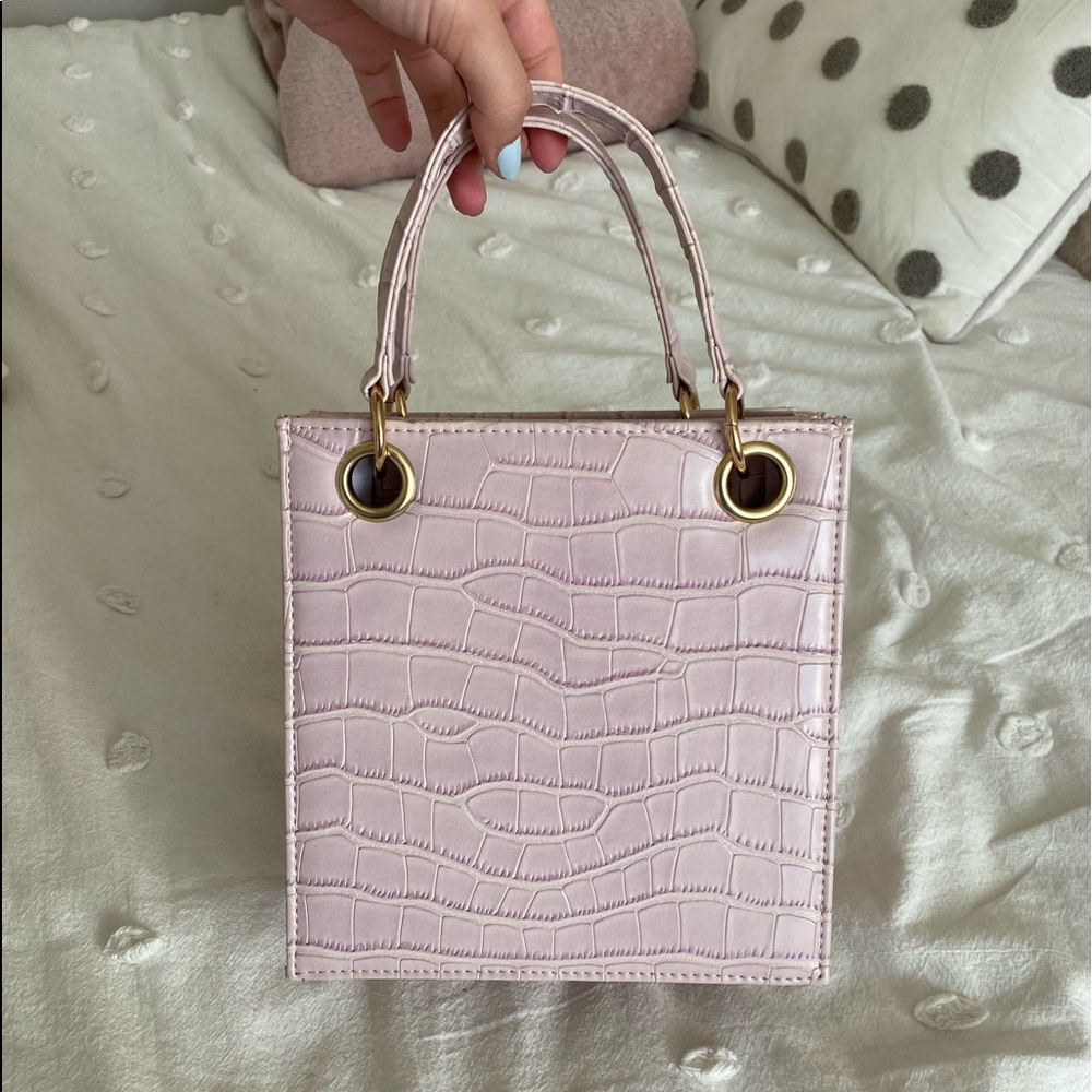 Faux Croc Lilac Purse